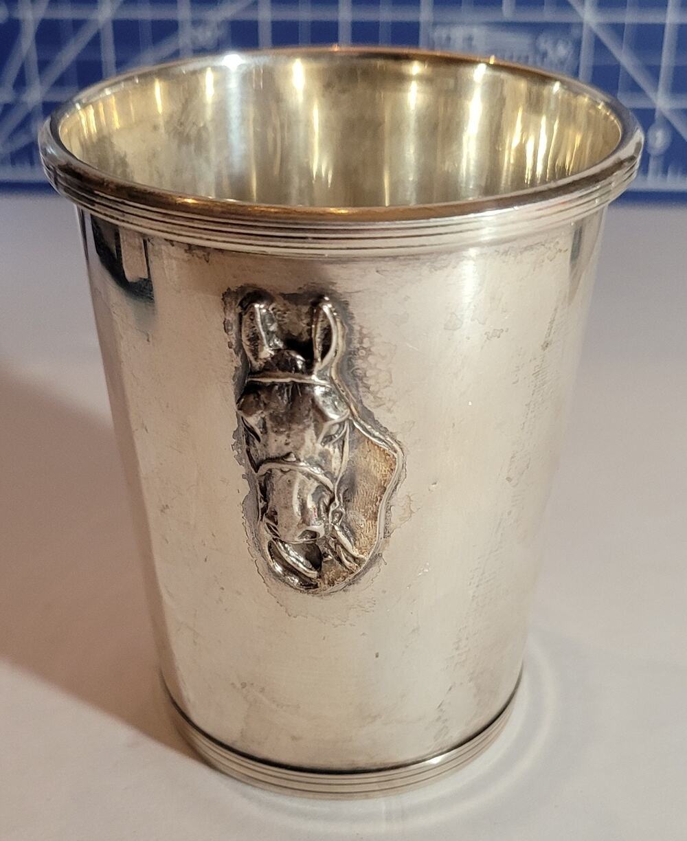 Sterling Silver Julep Cup, ESCO, Molded Horse Head, 110 gm